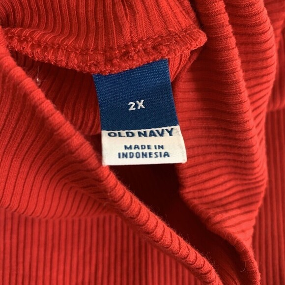 Old Navy Womens Plus Size 2X Red Ribbed Cowl Neck Pullover Sweater - Picture 4 of 6